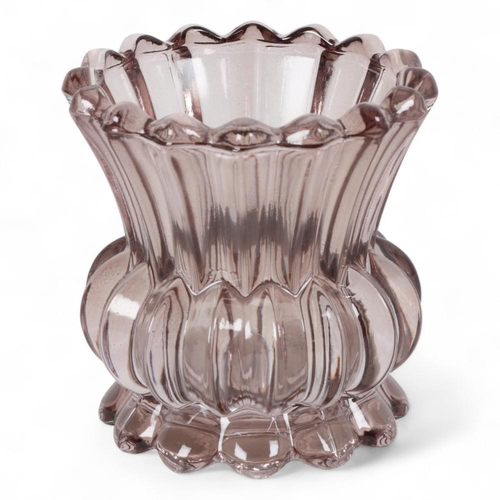 PORTACANDELA VETRO ANNEMARIE LILLA H.7.5